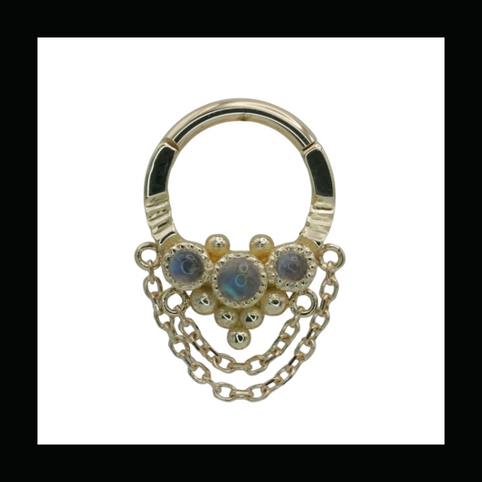 Aegis with Double Chain - Moonstone
